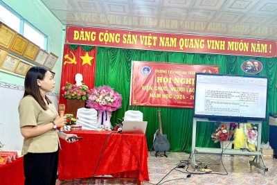 TRƯỜNG TIỂU HỌC THỊ TRẤN TỔ CHỨC TẬP HUẤN LỒNG GHÉP NỘI DUNG GIÁO DỤC QUỐC PHÒNG  VÀ AN NINH TRONG TRƯỜNG TIỂU HỌC