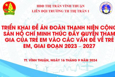 TRIỂN KHAI DỀ ÁN ĐOÀN THANH NIÊN THÚC ĐẨY QUYỀN THAM GIA CỦA TRẺ EM